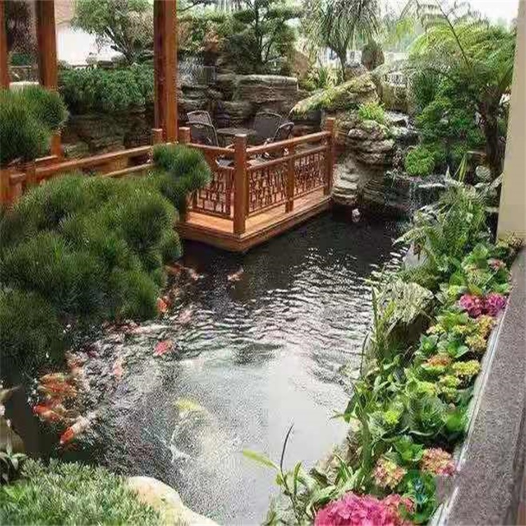 宿迁别墅庭院景观设计鱼池